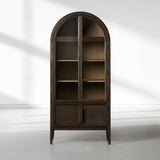 Heidi Glass-Door Oak Cabinet | Modern Farmhouse Design - thebelacan