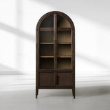 Heidi Glass-Door Oak Cabinet | Modern Farmhouse Design - thebelacan