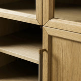 Heidi Glass-Door Oak Cabinet | Modern Farmhouse Design - thebelacan
