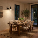 Haven Blackened Iron Ribbed Glass Outdoor Sconce