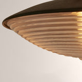 Haven Blackened Iron Ribbed Glass Outdoor Sconce