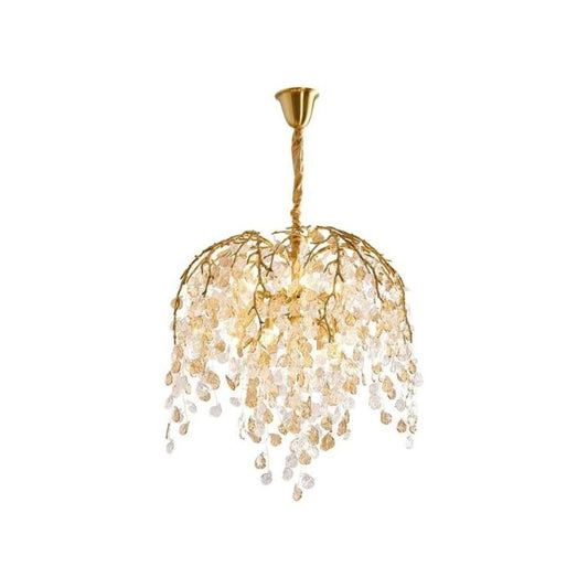 Idyllic Glass Leaves Branch Chandelier - thebelacan