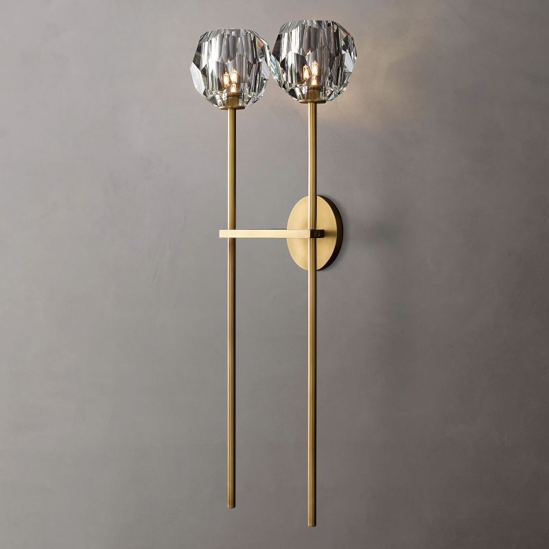 Kristal Clear Glass Double Grand Wall Sconce - thebelacan