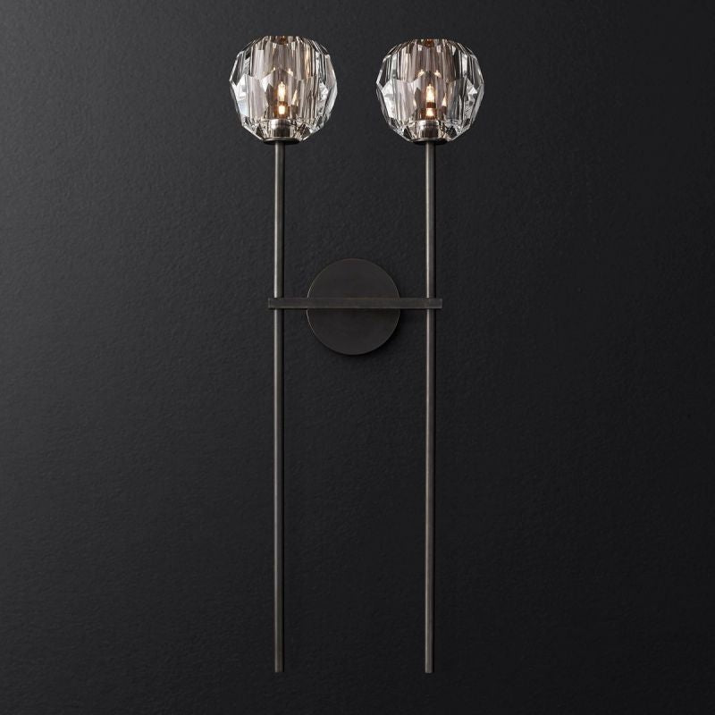 Kristal Clear Glass Double Grand Wall Sconce - thebelacan