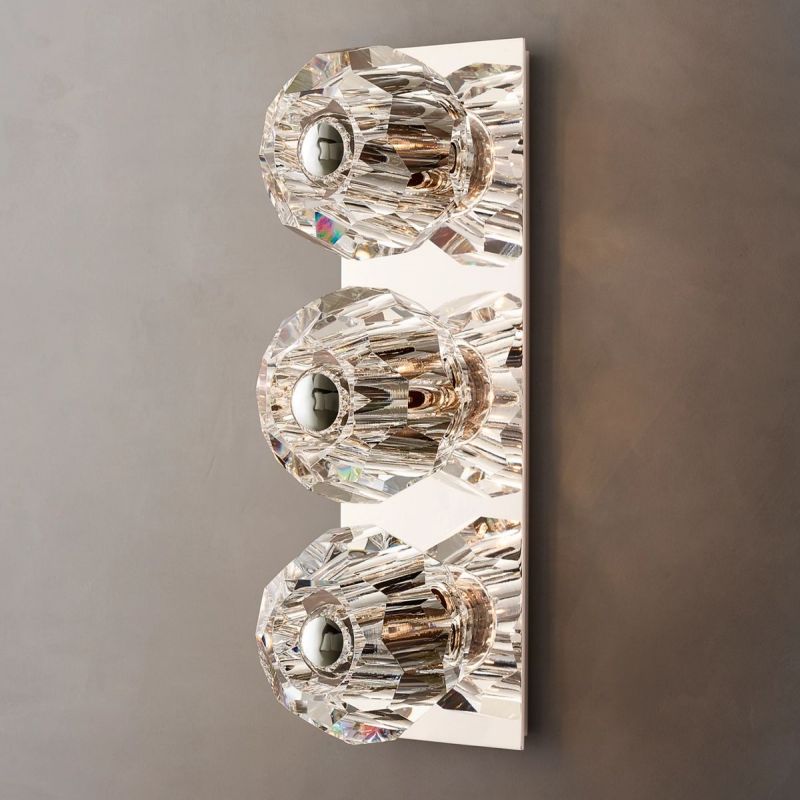 Kristal Clear Glass Linear Short Wall Sconce - thebelacan