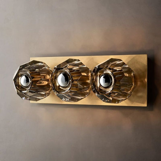 Kristal Smoke Glass Linear Short Wall Sconce