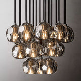 Kristal Glass Round Cluster Chandelier 19" - thebelacan