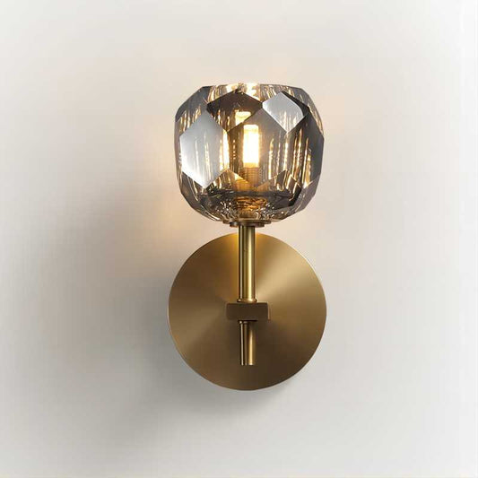 Kristal Smoke Glass Short Wall Sconce - thebelacan