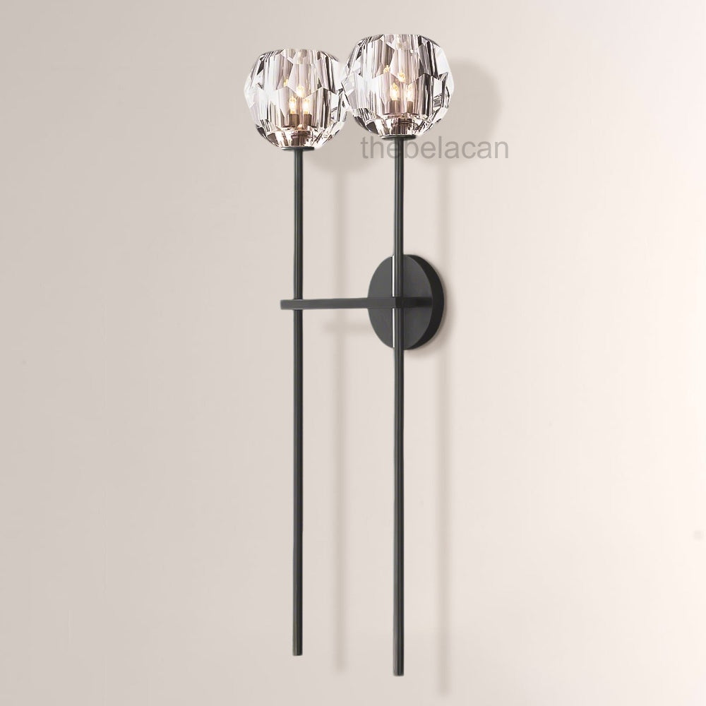 Kristal Clear Glass Double Grand Wall Sconce - thebelacan
