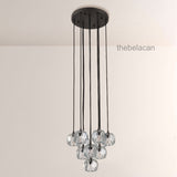 Kristal Glass Round Cluster Chandelier 14" - thebelacan