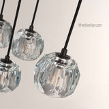Kristal Glass Round Cluster Chandelier 14" - thebelacan
