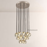 Kristal Glass Round Cluster Chandelier 19" - thebelacan
