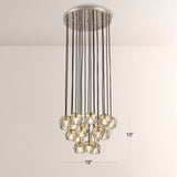 Kristal Glass Round Cluster Chandelier 19" - thebelacan