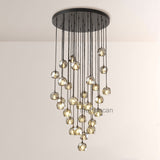 Kristal Smoke Glass Round Cluster Chandelier 30" - thebelacan