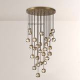 Kristal Smoke Glass Round Cluster Chandelier 30" - thebelacan