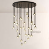 Kristal Smoke Glass Round Cluster Chandelier 40" - thebelacan