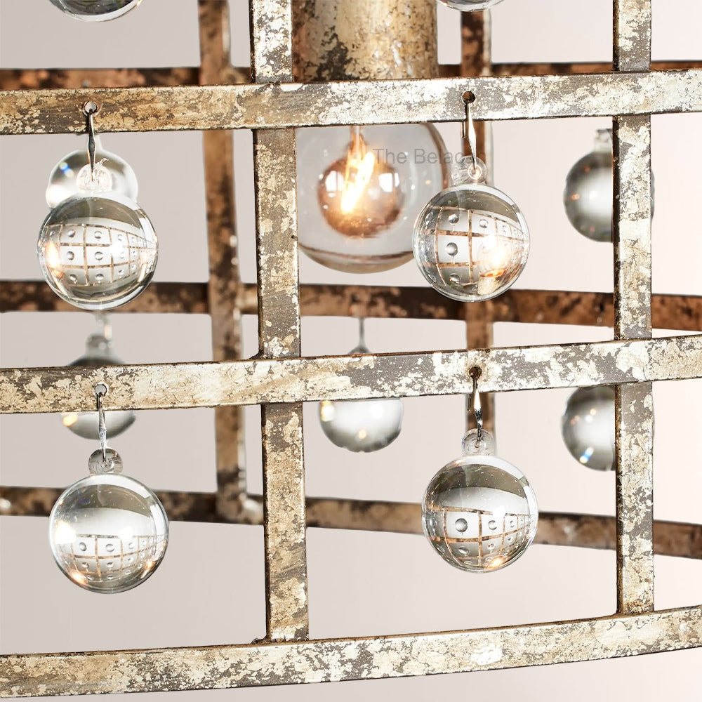 La CaArtis Oval Chandelier in Silver Clay - thebelacan
