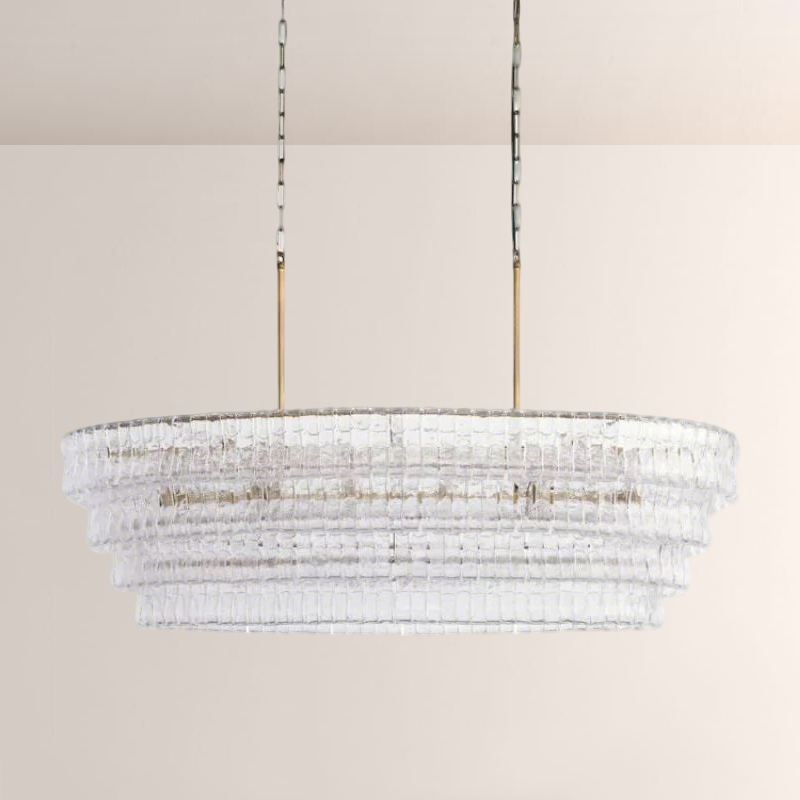 Lime Glass Oval Chandelier 54"W/65"W - thebelacan