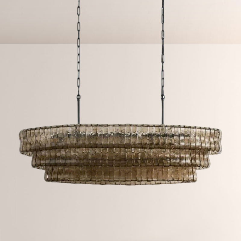 Lime Glass Oval Chandelier 54"W/65"W - thebelacan