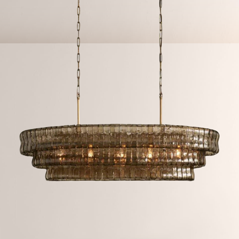 Lime Glass Oval Chandelier 54"W/65"W - thebelacan