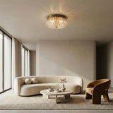Liora Deco Brass Flush Mount with Textured Glass Panels