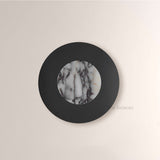 MarbleGlow Circular Accent Marble Wall Sconce - thebelacan