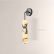 MarbleGlow Curved-Arm Cylinder Marble Wall Sconce - thebelacan