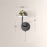 MarbleGlow Dome-Shade Curved Arm Wall Sconce - thebelacan