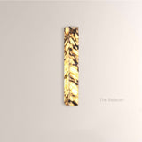 MarbleGlow Herringbone-Marble Vertical Wall Sconce - thebelacan