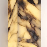 MarbleGlow Herringbone-Marble Vertical Wall Sconce - thebelacan