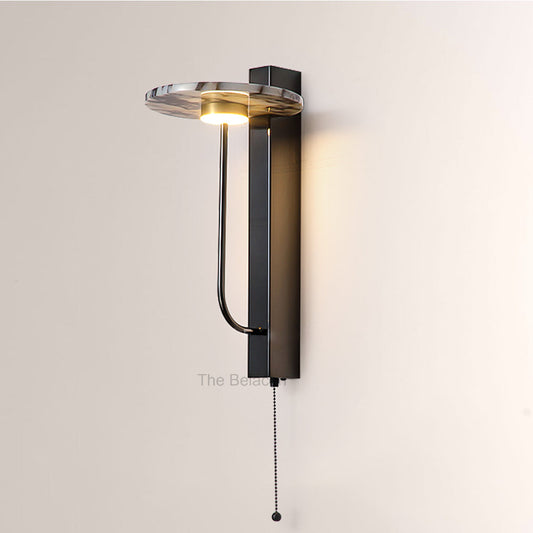 MarbleGlow Linear-Mount Disc Marble Wall Sconce - thebelacan