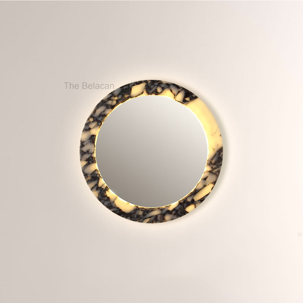 MarbleGlow Marble-Rim Mirror Sconce - thebelacan