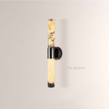 MarbleGlow Vertical Cylinder Marble Wall Sconce - thebelacan