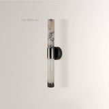 MarbleGlow Vertical Cylinder Marble Wall Sconce - thebelacan