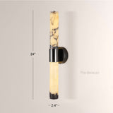 MarbleGlow Vertical Cylinder Marble Wall Sconce - thebelacan