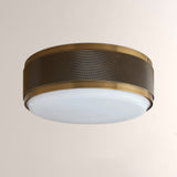 Marlow Perforated Metal Flush Mount with Milk Glass Diffuser