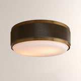 Marlow Perforated Metal Flush Mount with Milk Glass Diffuser