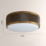 Marlow Perforated Metal Flush Mount with Milk Glass Diffuser
