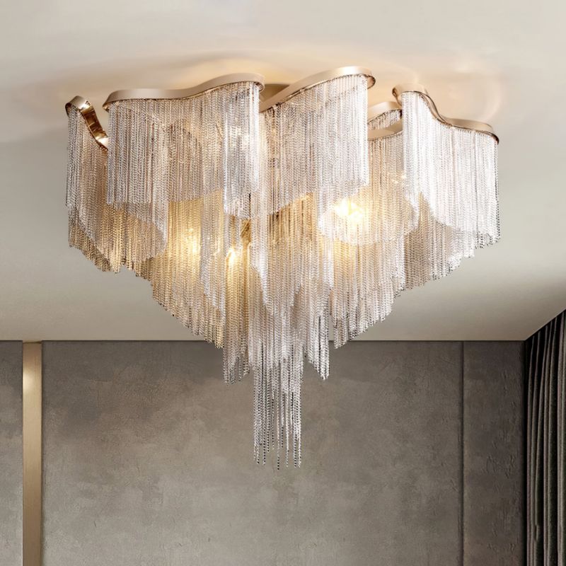 Modern Aluminum Chain Tassel Pendant - thebelacan