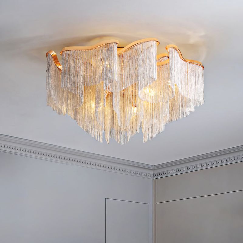 Modern Aluminum Chain Tassel Pendant - thebelacan