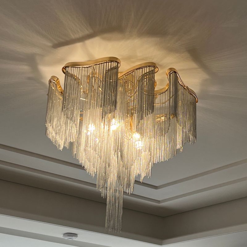 Modern Aluminum Chain Tassel Pendant - thebelacan