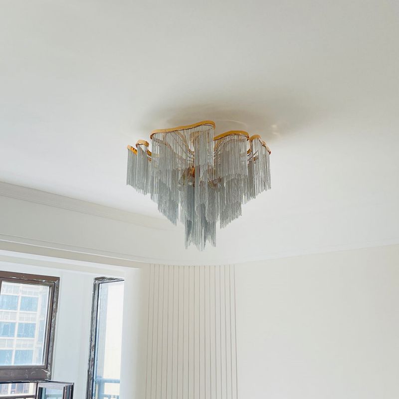 Modern Aluminum Chain Tassel Pendant - thebelacan