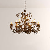 Nora Gilded Floral Crystal Round Chandelier