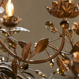 Nora Gilded Floral Crystal Round Chandelier