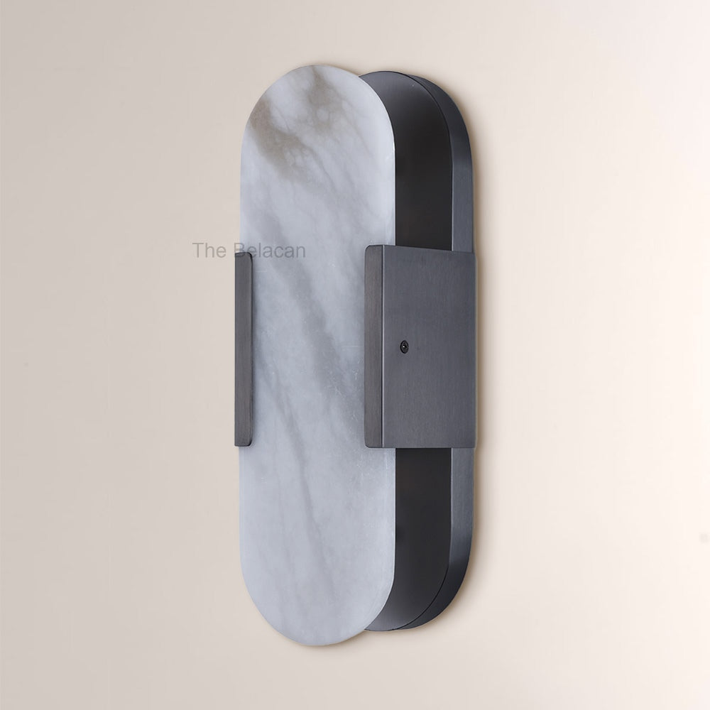 OpalEdge Oval Alabaster Wall Sconces 13.8 19.7H - thebelacan