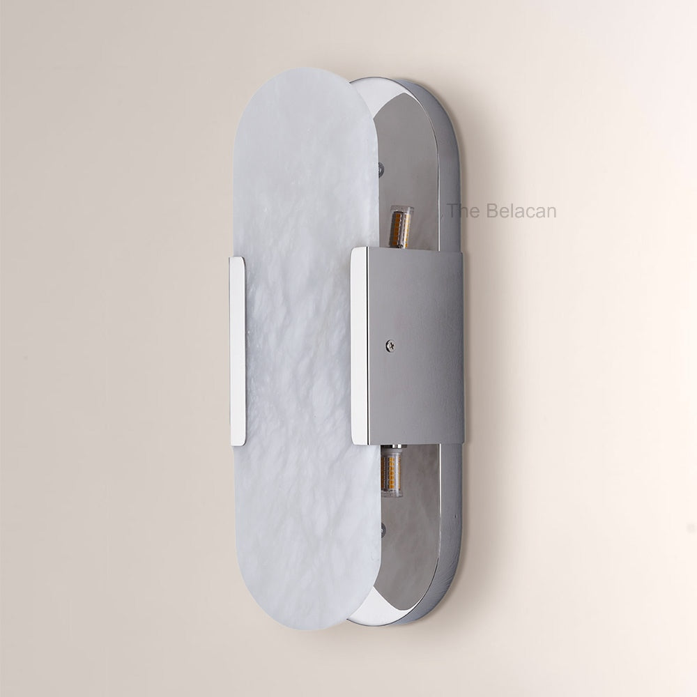 OpalEdge Oval Alabaster Wall Sconces 13.8 19.7H - thebelacan