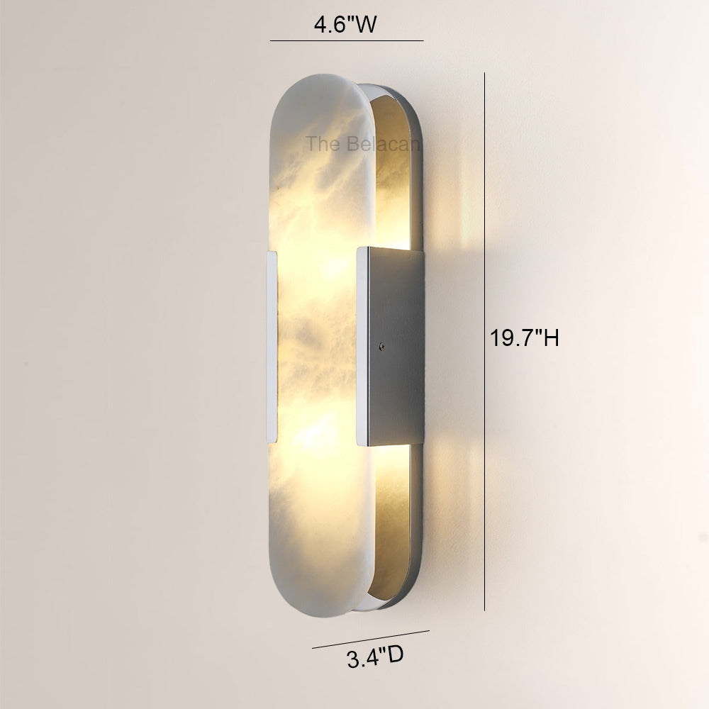 OpalEdge Oval Alabaster Wall Sconces 13.8 19.7H - thebelacan