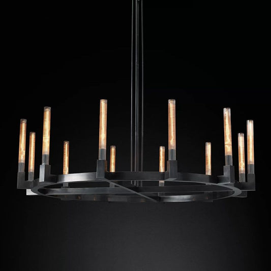 Prismatic Glass Round Chandelier 60" - thebelacan