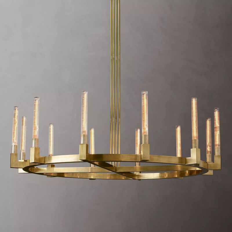 Prismatic Glass Round Chandelier 60" - thebelacan