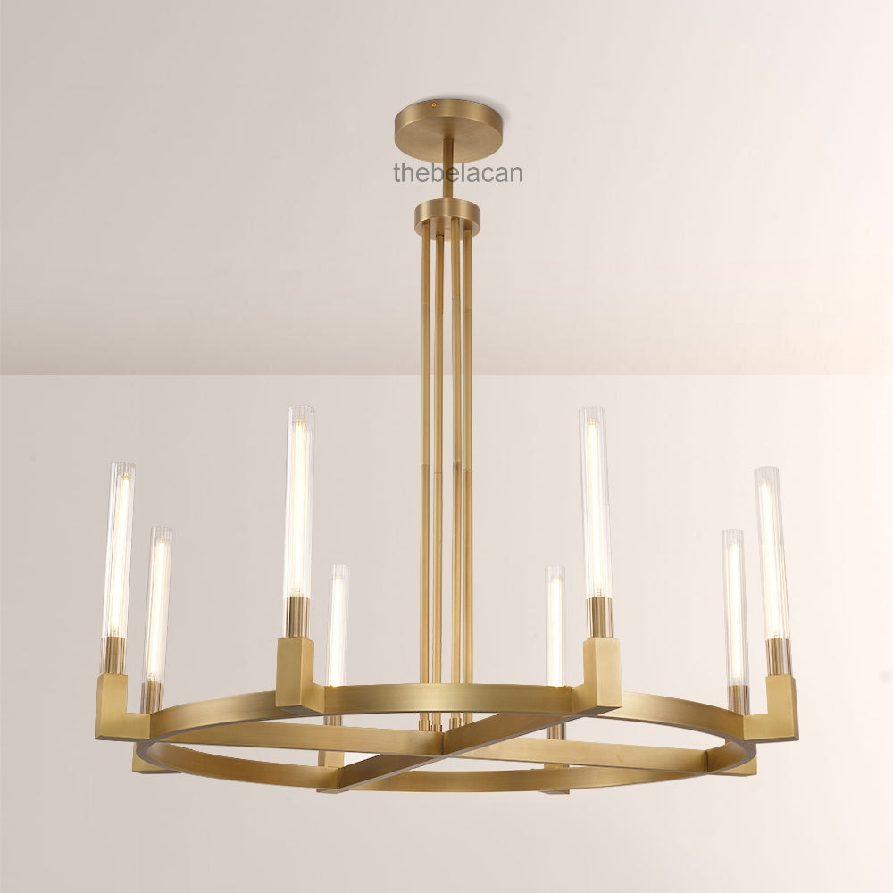 Prismatic Glass Round Chandelier 48" - thebelacan